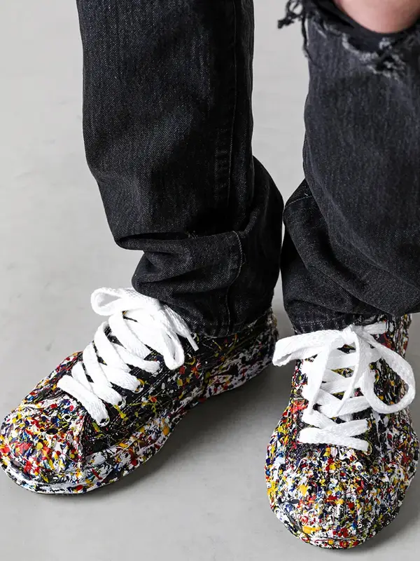 Maison Mihara Yasuhiro Peterson 23 OG Sole Canvas Low Sputtering Paint Black White - Imagem 2