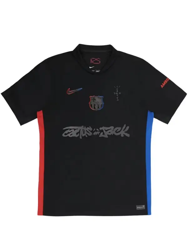 Travis Scott x FC Barcelona 202425 Match Away Cactus Jack Jersey Black1