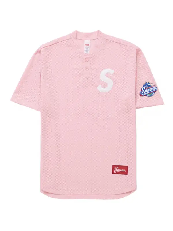 Supreme S Logo Baseball Henley SS25 Pink1