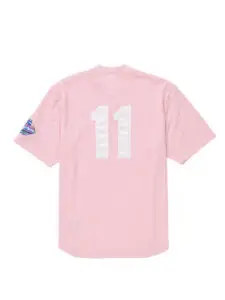 Supreme S Logo Baseball Henley SS25 Pink2