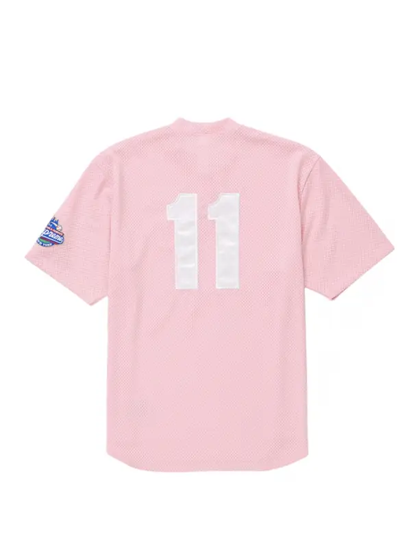 Supreme S Logo Baseball Henley SS25 Pink2